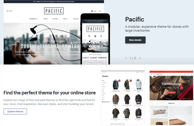 Choisir template pour construire ecommerce